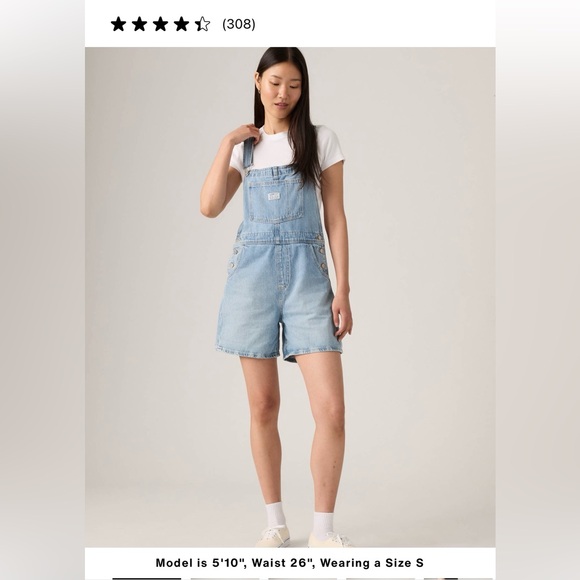 Levi’s light Blue Denim shorterallS - Picture 3 of 12